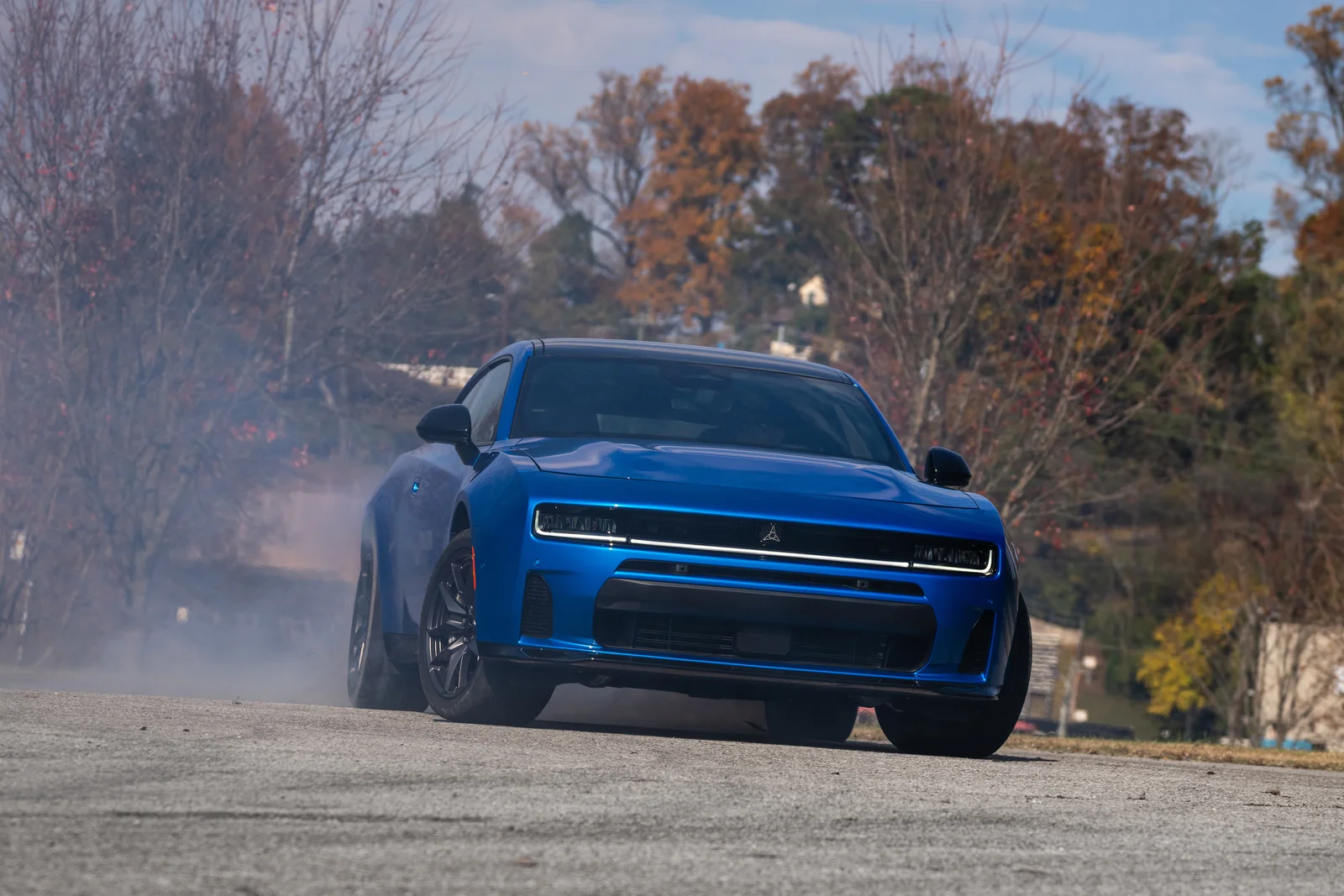 2027 Dodge Charger Sixpack in blue, three-quarter front view